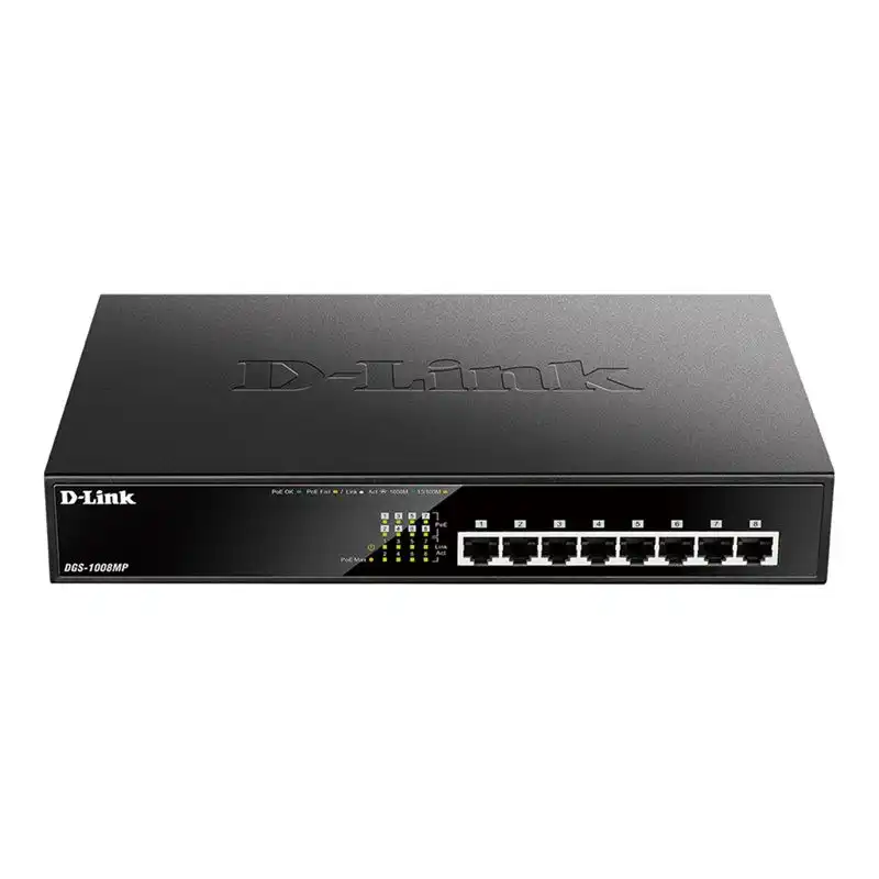 8-Port 10 - 100 - 1000Mbps PoE+ - 30 watts par port max - Budget PoE 140W (DGS-1008MP)_1